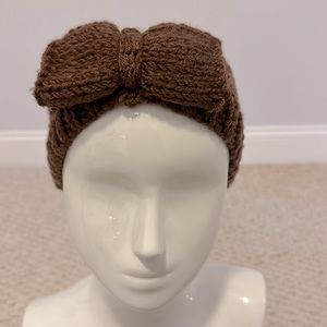 LF Knit Brown Bow Outdoor Headband